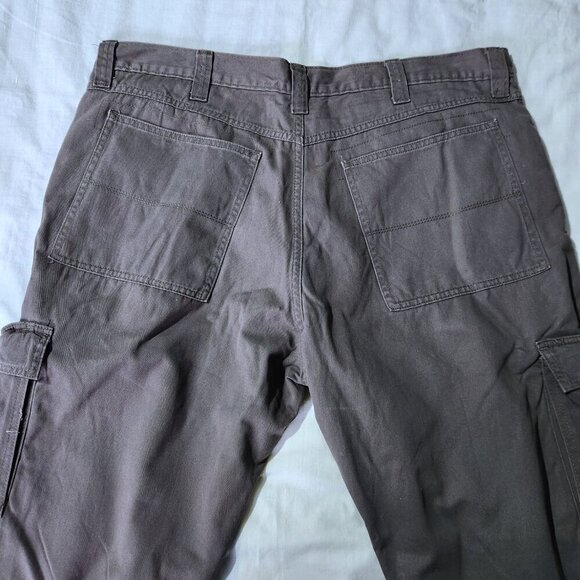 Wrangler Pants Mens 38 x 32 Authentics Fleece lined Cargo Brown Cotton Pants - Picture 3 of 11